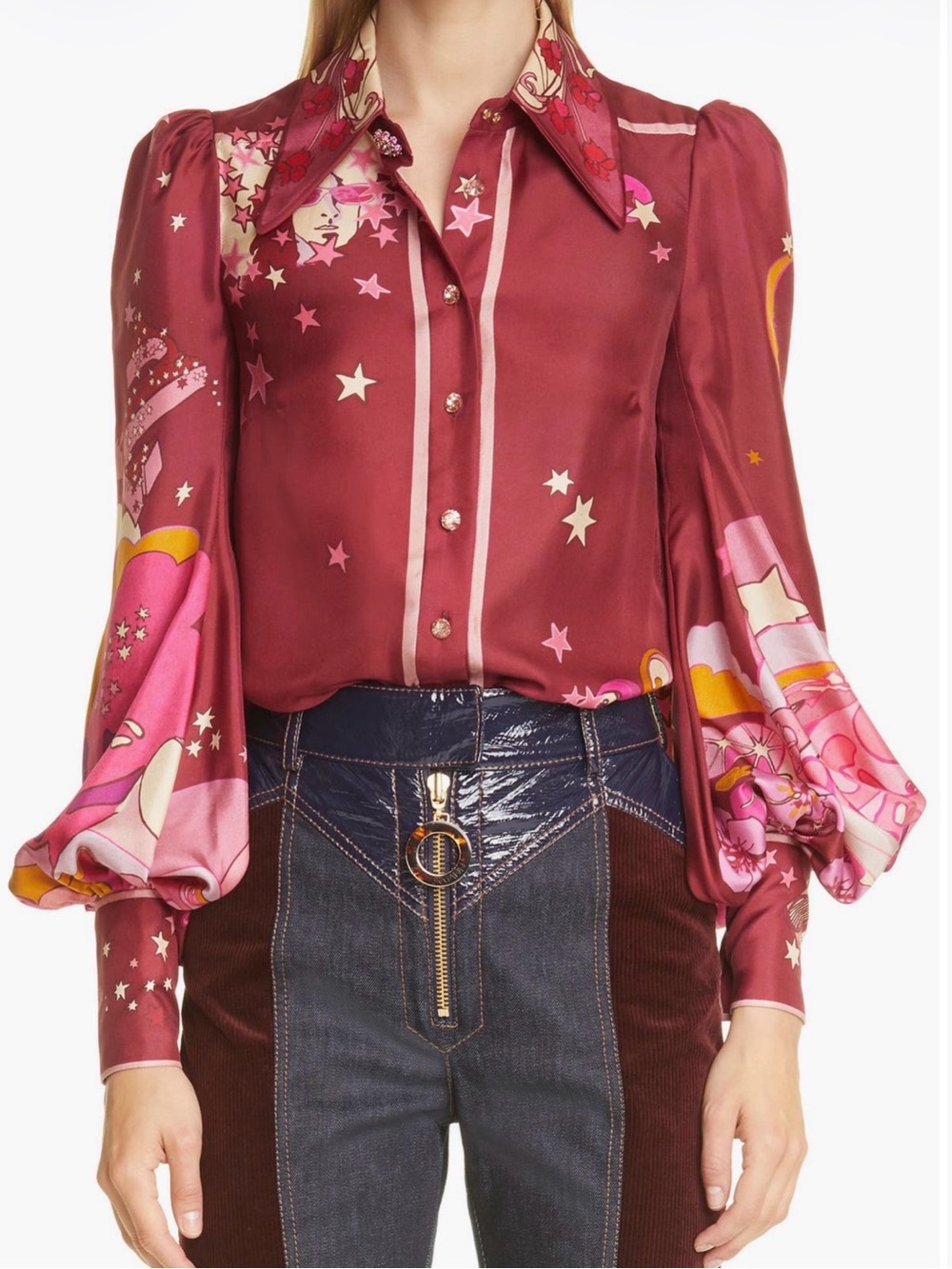 ZIMMERMANN Fall 2021 Concert Silk Button Down Blouse